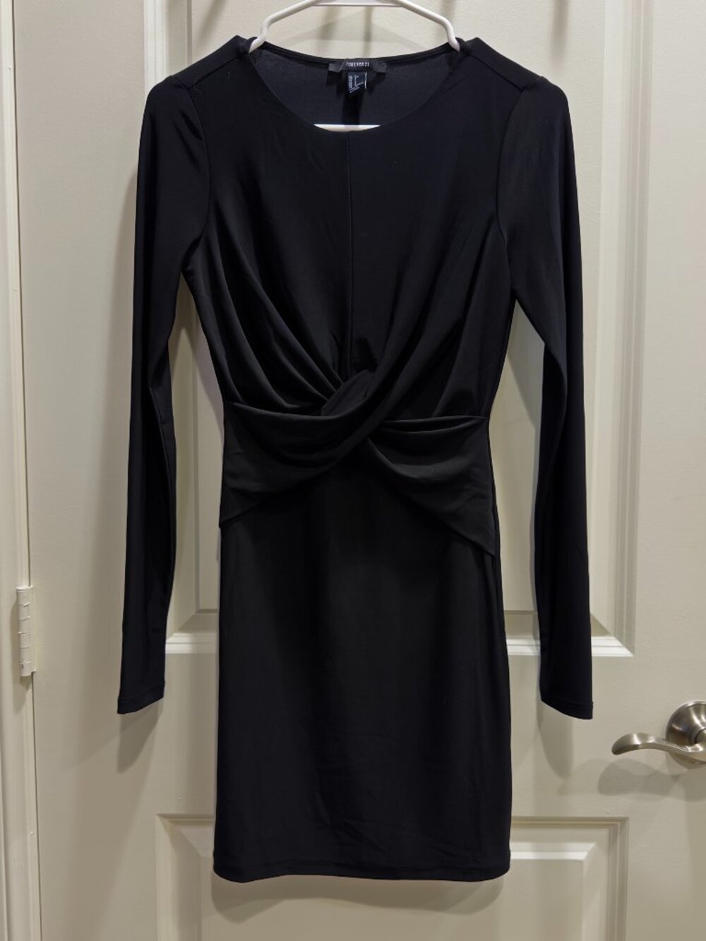 Forever 21 Bodycon Long Sleeve Ruched Twisted Front Mini Dress